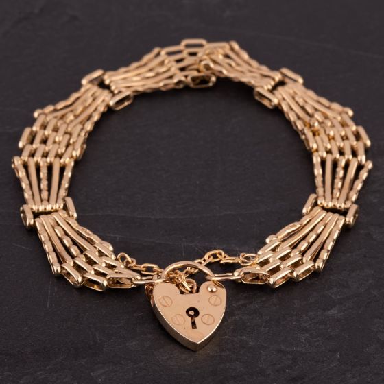 Second Hand 5 Bar Gate Padlock Bracelet 4153237