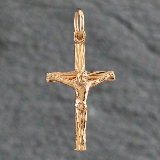 Second Hand 9ct Yellow Gold Crucifix Cross Loose Pendant 4156019