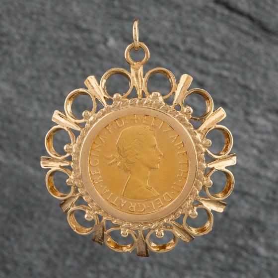 Second Hand Yellow Gold 1967 Queen Elizabeth Full 22ct Sovereign Coin Loose Pendant 4156028