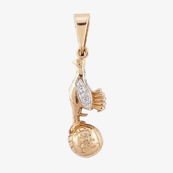 Second Hand Cubic Zirconia Perched Bird on Ball Pendant 4166427