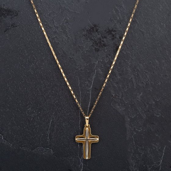 Second Hand 14ct Two Colour Gold Fancy Cross Pendant 4166809