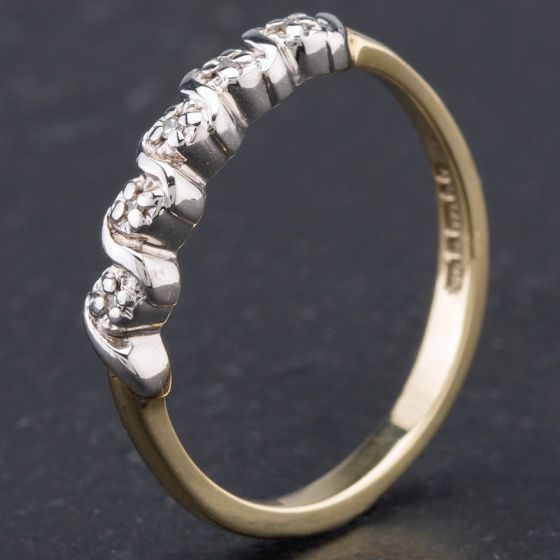 Second Hand 9ct Yellow Gold Brilliant Cut Diamond Half Eternity Ring 4167390