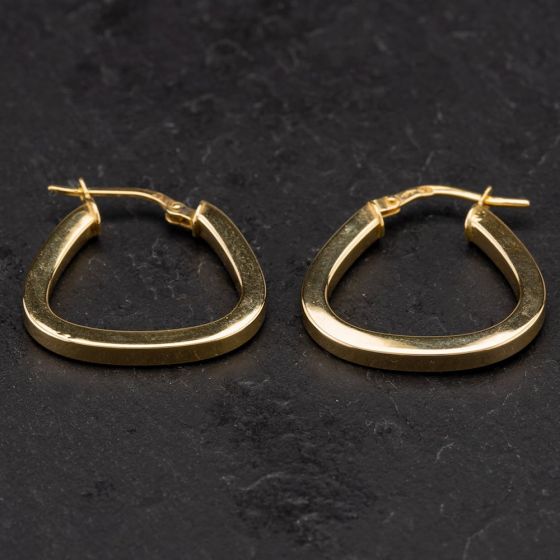 Second Hand 9ct Yellow Gold Plain Hoop Earrings 4183810