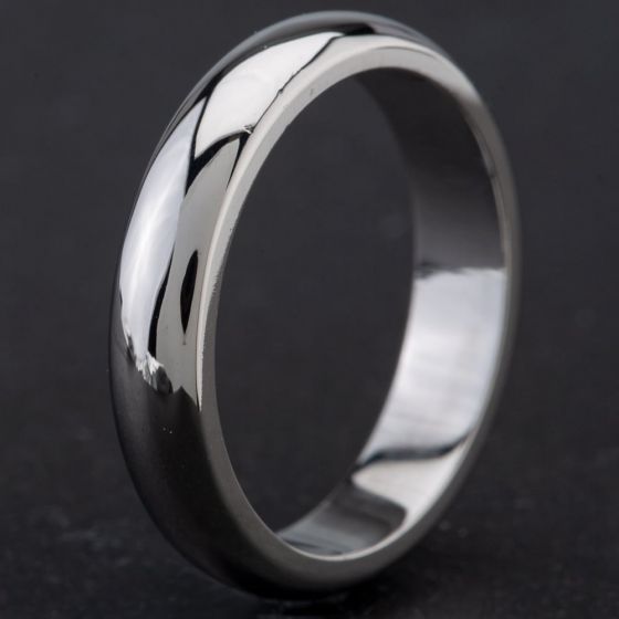 Second Hand 18ct White Gold Polished 4mm D-Shape Plain Wedding Ring 4187085