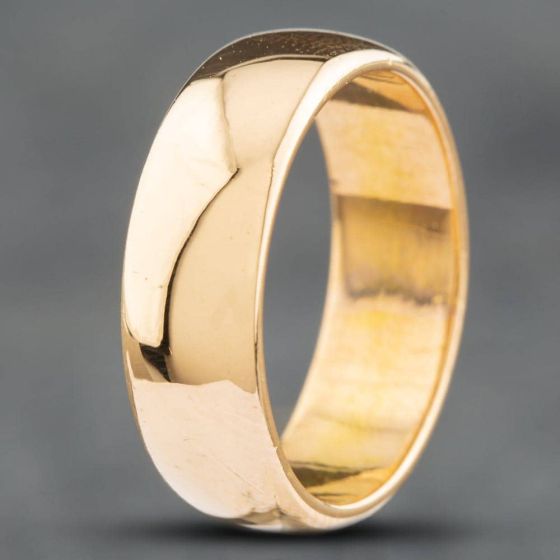 Second Hand Vintage 22ct Yellow Gold D Shape 6mm Plain Wedding Ring 41871008