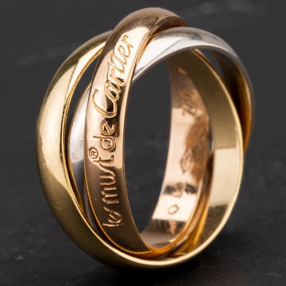 Second Hand 18ct Three Colour Gold Trilogy Russian Wedding Style Ring 4187120