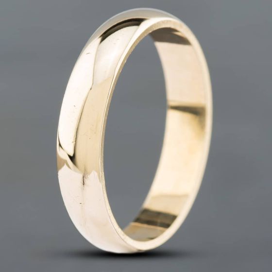 Second Hand Vintage 9ct Yellow Gold D Shape 4mm Plain Wedding Ring 41871291