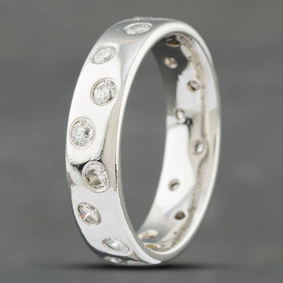 Second Hand Platinum Brilliant Cut Diamond Set 6mm Wedding Ring 41871302