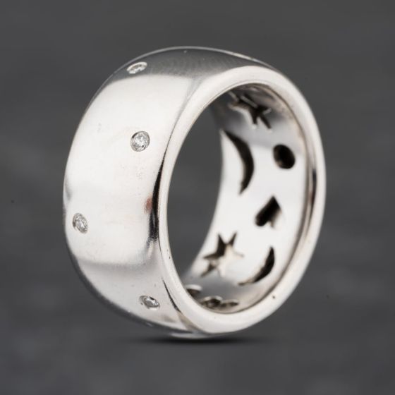 Second Hand 18ct White Gold Diamond 10mm Wedding Ring 41871403