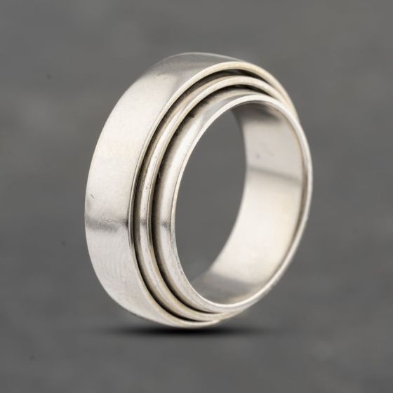 Second Hand Platinum Triple Two Colour 7mm Plain Wedding Ring 41871418