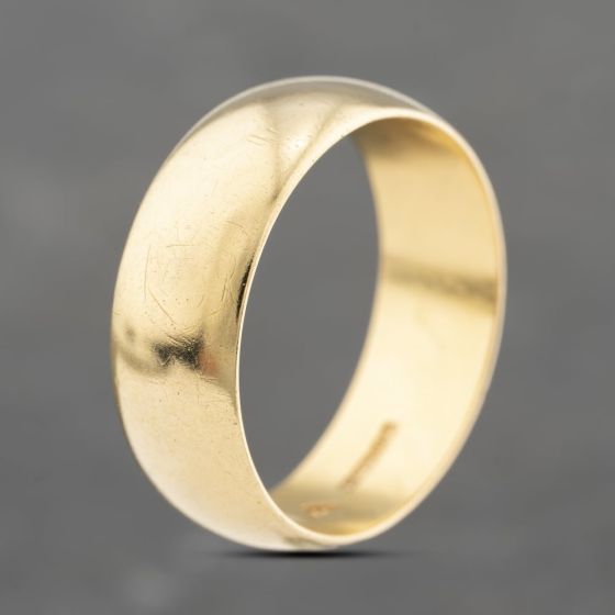 Second Hand 22ct Yellow Gold D Shape 7.5mm Plain Wedding Ring 41871426
