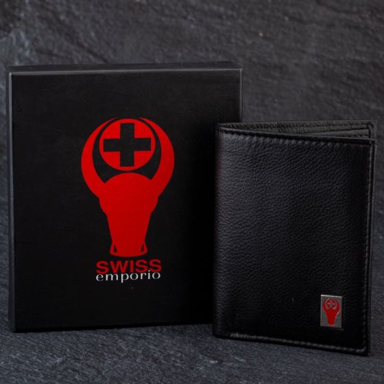 Second Hand Leather Swiss Emporio Black Wallet 4227019