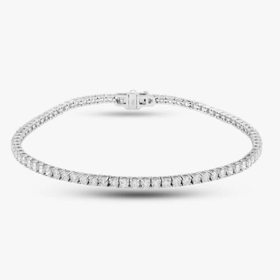 Second Hand 18ct White Gold 3.24ct Brilliant Cut Diamond Tennis Bracelet 43070048