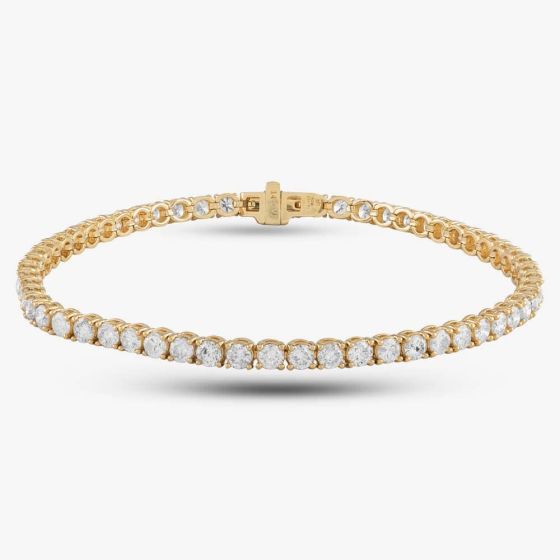 Second Hand 14ct Yellow Gold 6.21ct Brilliant Cut Diamond Tennis Bracelet 43070118