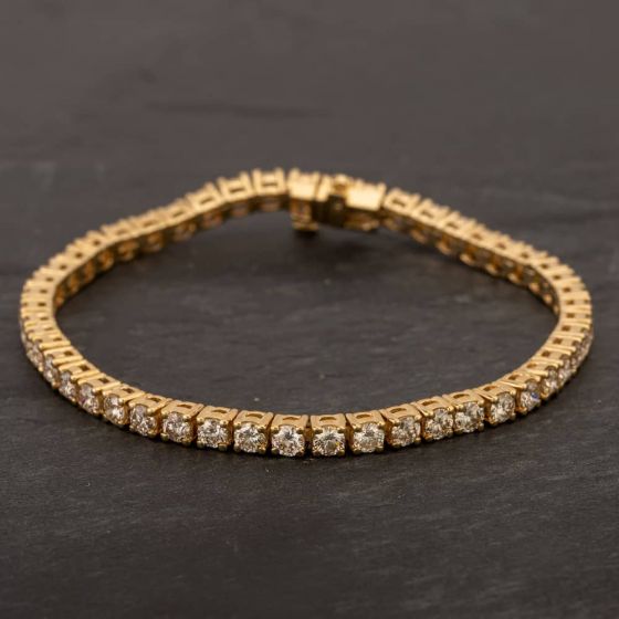 Second Hand 14ct Yellow Gold Diamond Tennis Bracelet 4307070