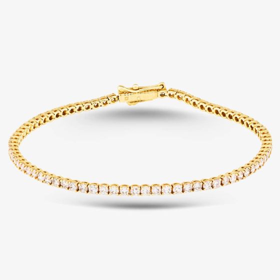 Second Hand 18ct Yellow Gold 3.20ct Brilliant Cut Diamond 7 Inch Tennis Bracelet 43071008