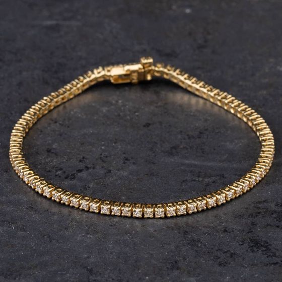 Second Hand 14ct Yellow Gold 2.15ct Brilliant Cut Diamond 7 Inch Bracelet 4307104