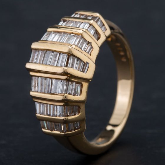 Second Hand 14ct Yellow Gold Brilliant Diamond Dress Ring 4312093