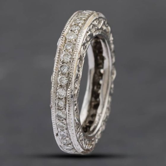Second Hand 14ct White Gold 0.75ct Brilliant Cut Diamond Full Eternity Ring 43121068