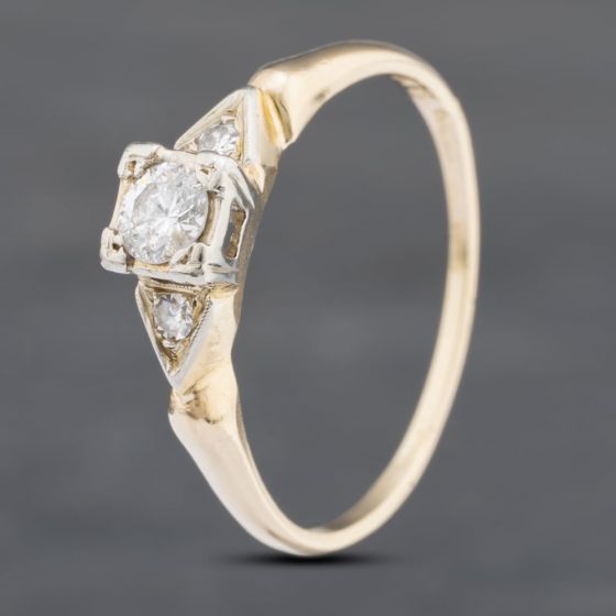 Second Hand 9ct Yellow Gold 0.23ct Brilliant Cut Diamond Solitaire Ring 43121117