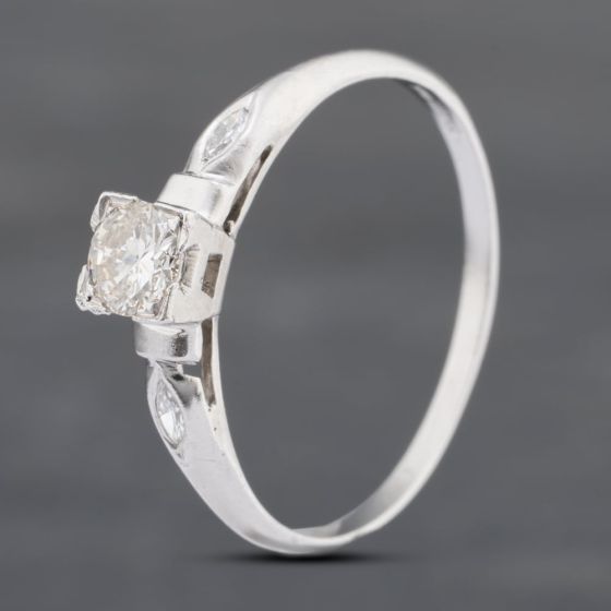 Second Hand 18ct White Gold 0.28ct Brilliant Cut Diamond Solitaire Ring 43121131