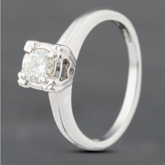 Second Hand 9ct White Gold 0.33ct Brilliant Cut Diamond Solitaire Ring 43121141
