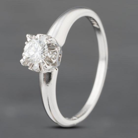Second Hand 9ct White Gold 0.25ct Brilliant Cut Diamond Solitaire Ring 43121143