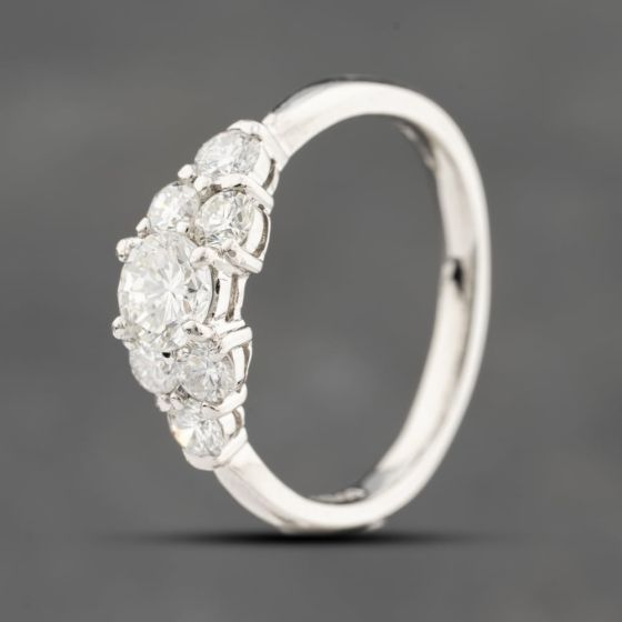 Second Hand Platinum 1.04ct Brilliant Cut Diamond Seven Stone Ring 43121186