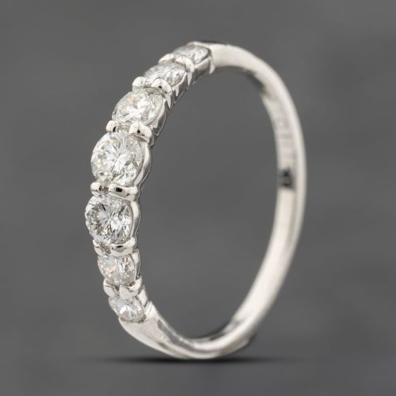 Second Hand Platinum 0.70ct Brilliant Cut Diamond Graduated Seven Stone Ring 43121188