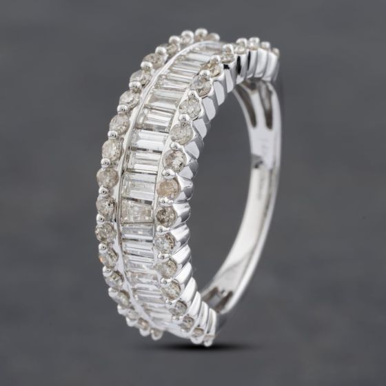 Second Hand 14ct White Gold 1.50ct Diamond Half Eternity Ring 43121195