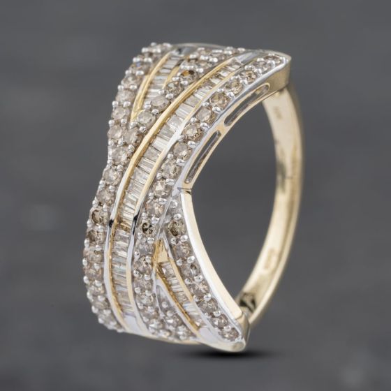 Second Hand 9ct White Gold 1.00ct Diamond Crossover Ring 43121204