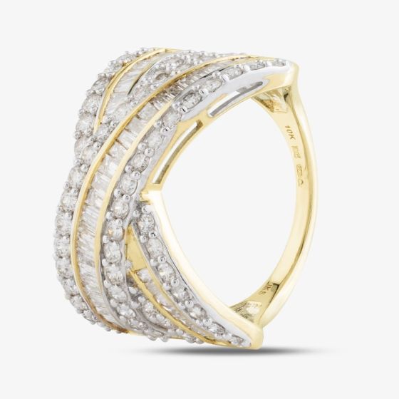 Second Hand 9ct White Gold 2.00ct Diamond Crossover Ring 43121208