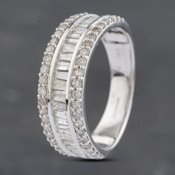 Second Hand 14ct White Gold 1.00ct Diamond Band Ring 43121210