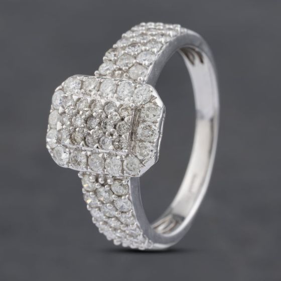 Second Hand 14ct White Gold 1.15ct Brilliant Cut Diamond Cluster Ring 43121215