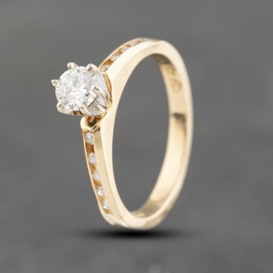 Second Hand 14ct Yellow Gold 0.30ct Brilliant Cut Diamond Solitaire Ring 43121222