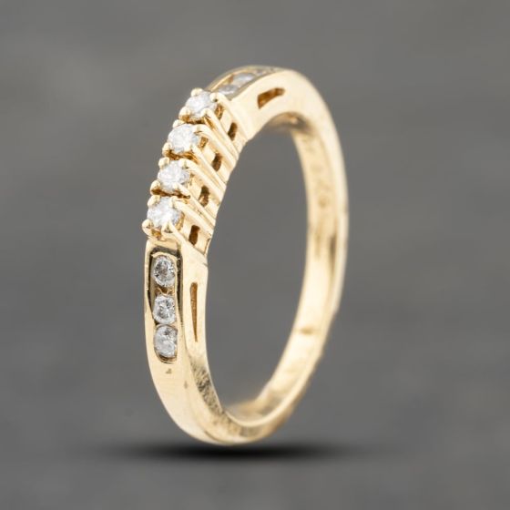 Second Hand 14ct Yellow Gold 0.27ct Brilliant Cut Diamond Four Stone Ring 43121230
