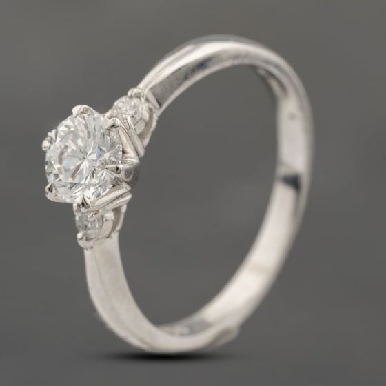 Second Hand Platinum 0.66ct Brilliant Cut Diamond Solitaire Ring 43121253