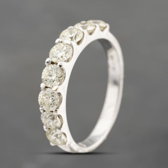 Second Hand Platinum 2.00ct Brilliant Cut Diamond Eight Stone Half Eternity Ring 43121269
