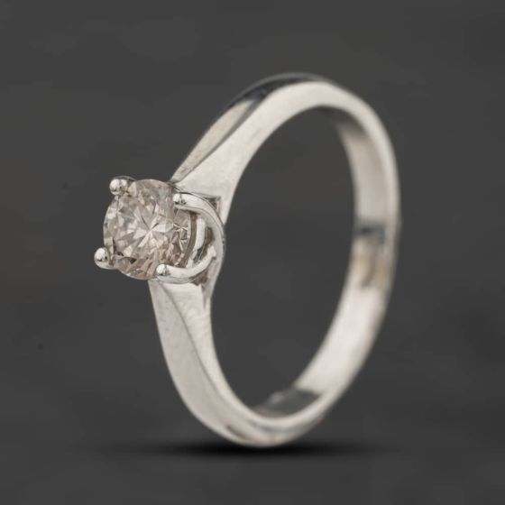 Second Hand 18ct White Gold 0.70ct Diamond Four Claw Solitaire Ring 43121355