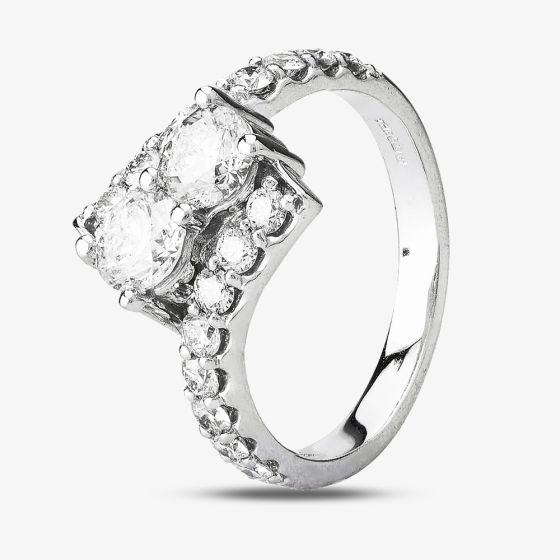 Second Hand 14ct White Gold 1.55ct Diamond Twist Ring 4312217