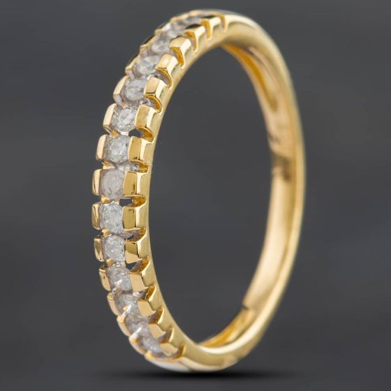 Second Hand 9ct Yellow Gold 0.50ct Brilliant Cut Diamond Half Eternity Ring 4312345