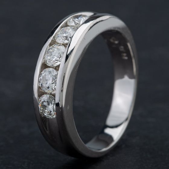Second Hand Platinum Brilliant Diamond Half Eternity Ring 4312404