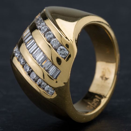 Second Hand 18ct Yellow Gold Brilliant Cut Diamond Dress Ring 4312405