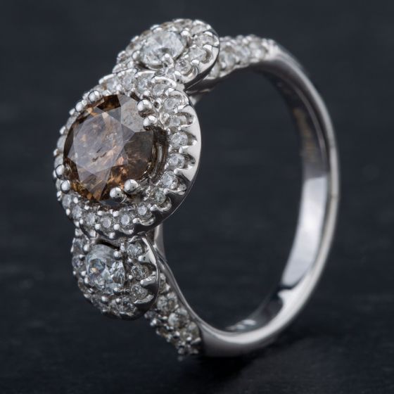 Second Hand 18ct White Gold Multi-Cut Diamond Dress Ring 4312408