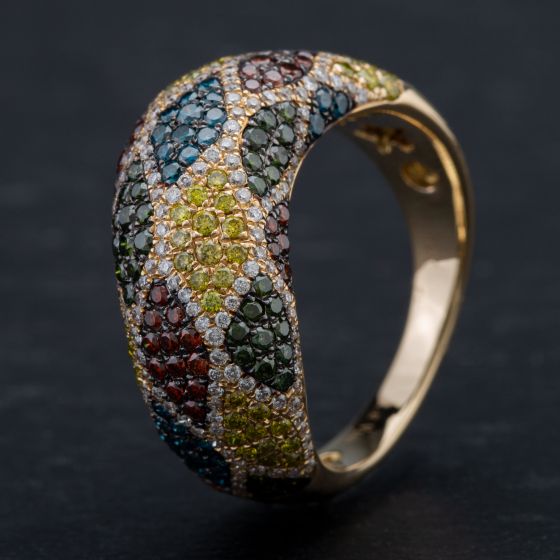 Second Hand 14ct Yellow Gold Brilliant Diamond Dress Ring 4312410