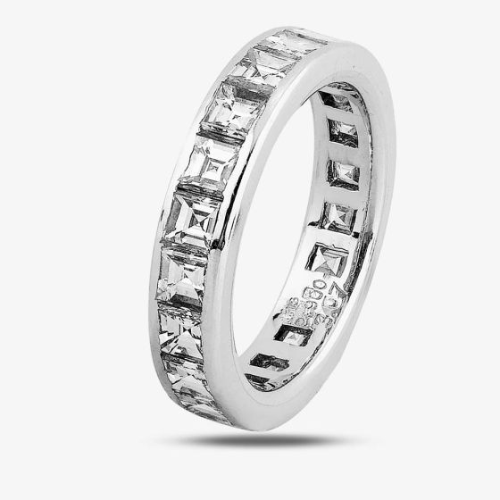 Second Hand Platinum 3.00ct Square Cut Diamond Full Eternity Ring 4312583