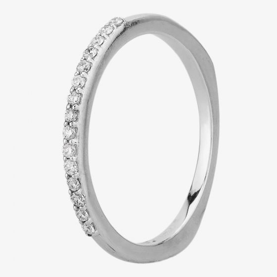 Second Hand 14ct White Gold 0.10ct Diamond Half Eternity Ring 4312917