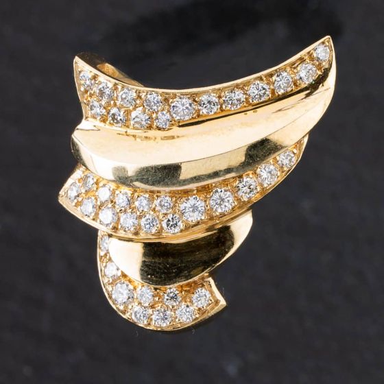 Second Hand 14ct Yellow Gold 1.25ct Brilliant Cut Diamond Multi Row Slider Loose Pendant 4314033