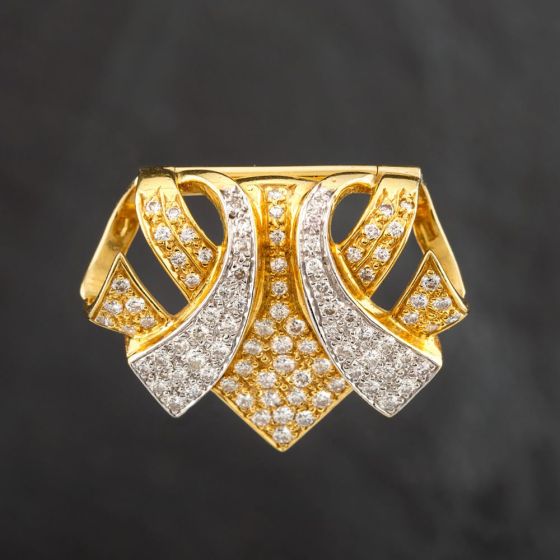Second Hand 18ct Two Colour Gold 2.50ct Brilliant Cut Diamond Enhancer Loose Pendant 4314065