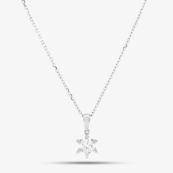 Second Hand Platinum 0.76ct Brilliant Cut Diamond Pendant & 16-18 Inch Trace Chain 43141145